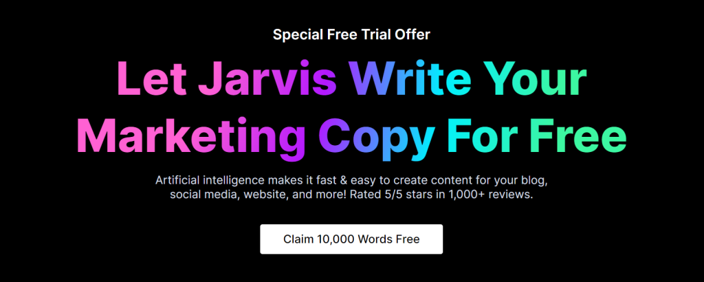 Jarvis.ai Free Trial (10k Words)